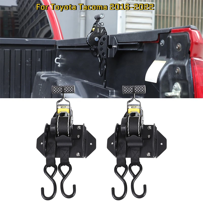 

For Toyota Tacoma 16-22 Carbon Steel Pickup Truck Bed Cargo Box Hook Rope Fixed Buckle Cargo Box Securing Strap Car Accessories