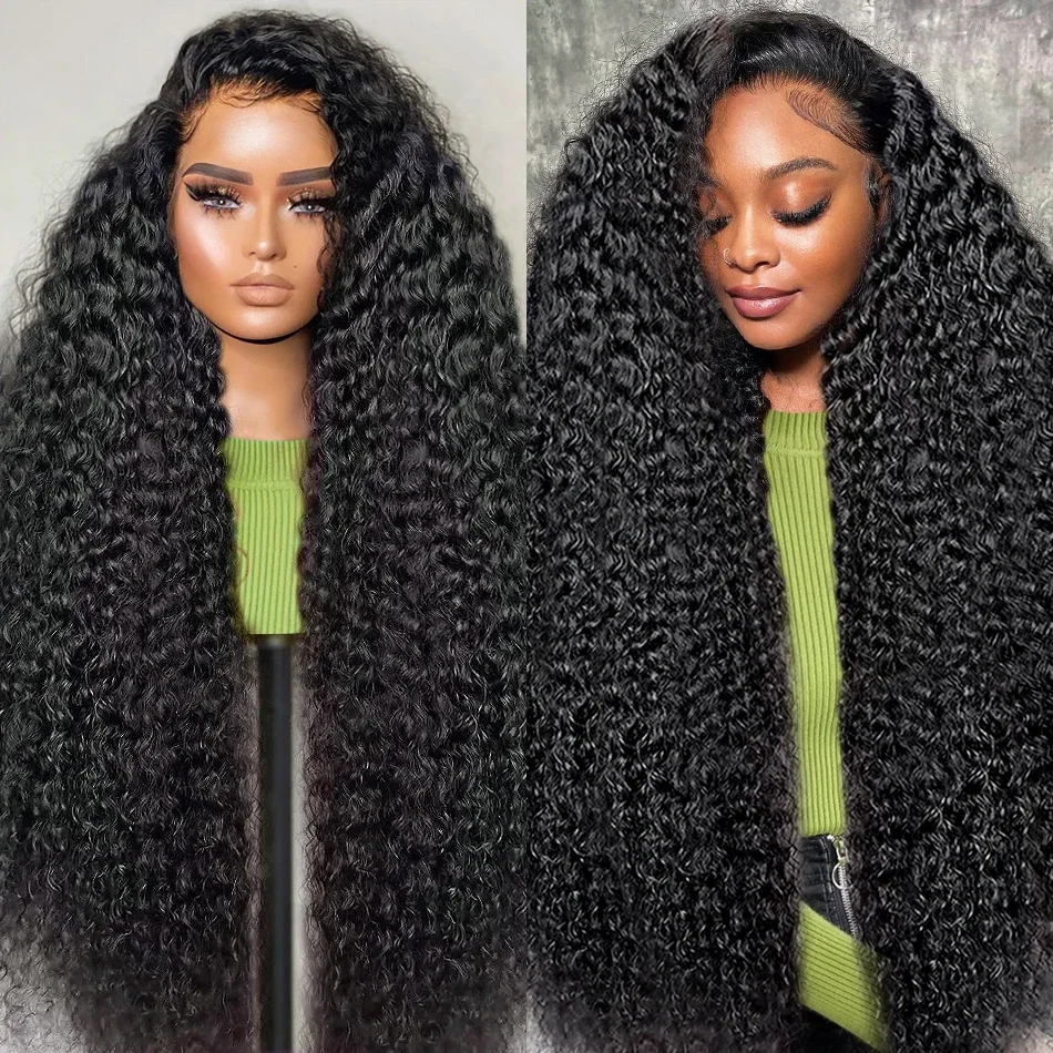 

36 Inches 13x6 Lace Frontal Human Hair Wig Deep Wave 360 Water Curly Remy Full Lace Front Wigs Preplucked Hair For Women On Sale