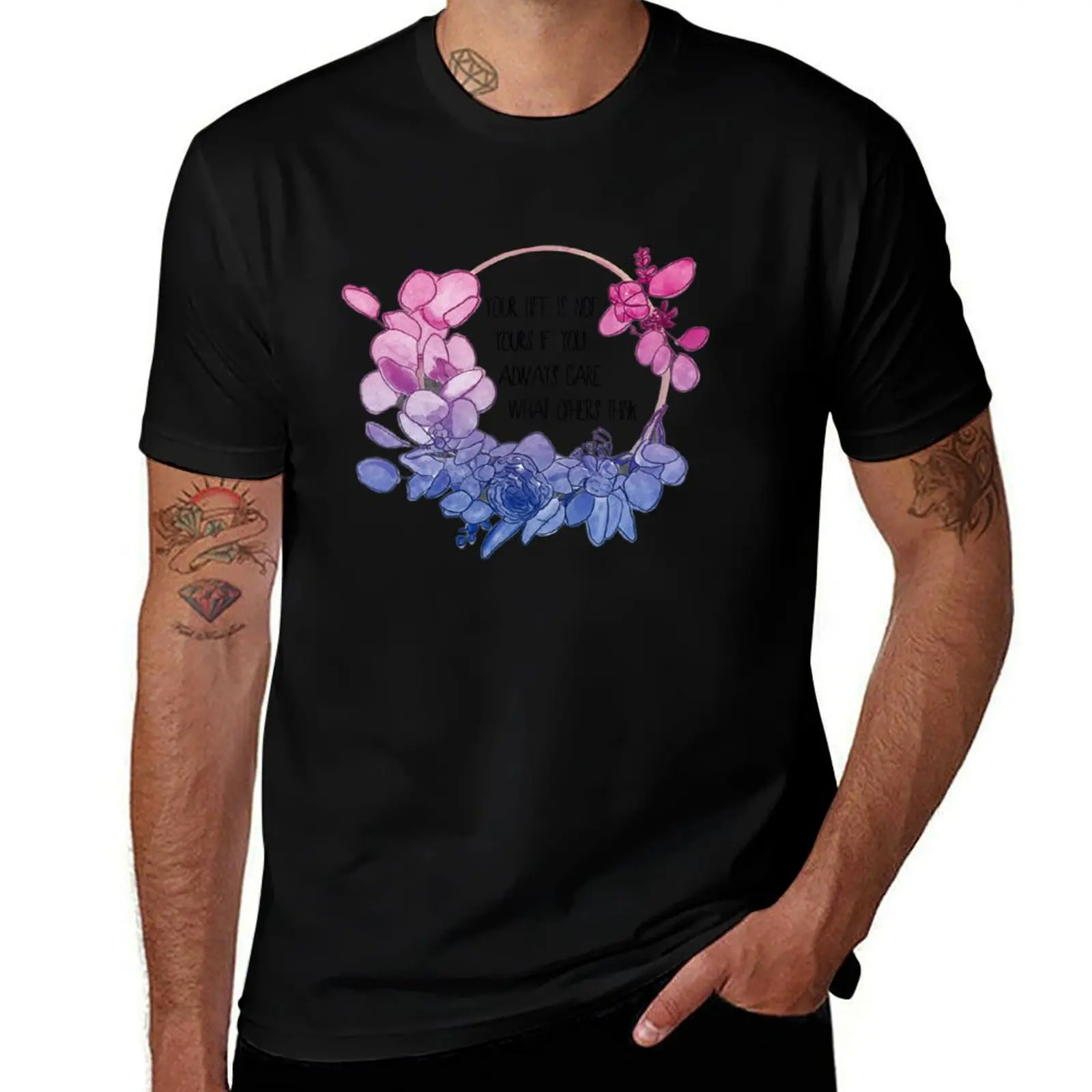 

Bisexual pride watercolour (Subtle bisexual flag colours) T-Shirt man t shirts for men casual T-Shirt