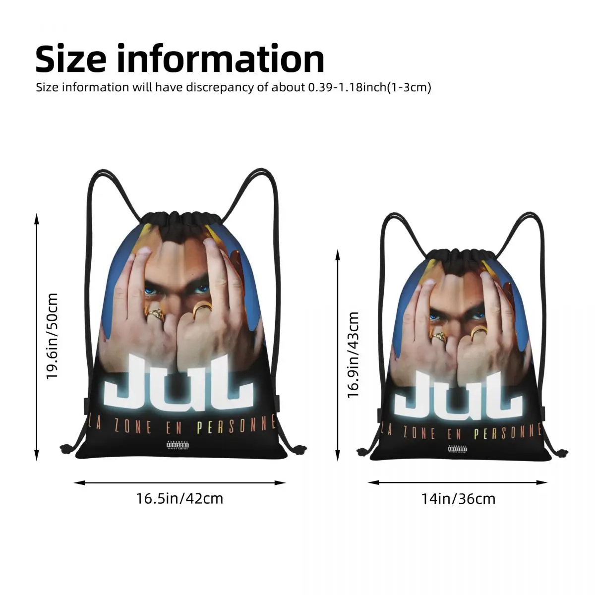 Jul Gold And Platinum Rapper Drawstring Backpack Sports Gym Bag String Sackpack for Cycling