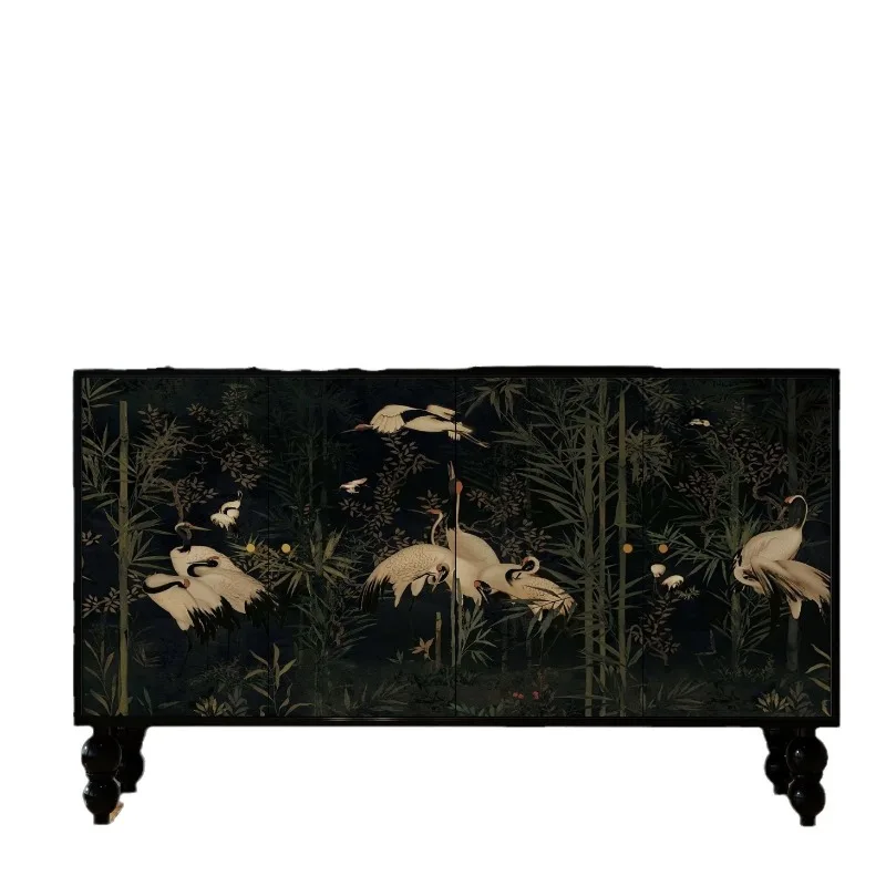 

Household solid wood cabinet, dining sideretro light luxury living room, modern simple kitchen, storage, porch cabinet