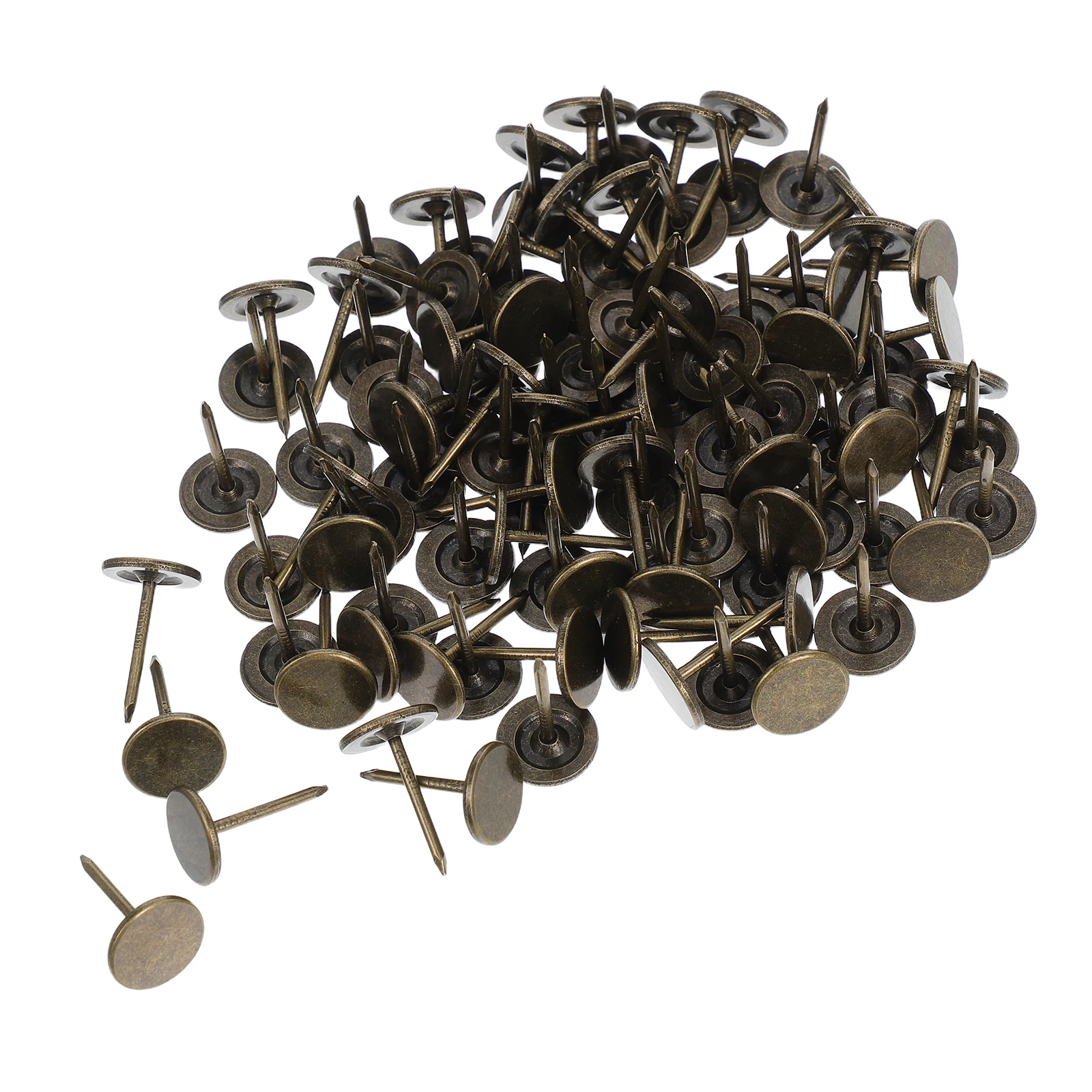 

100pcs Decorative Nails Stainless Steel Thumb Tacks Furniture Upholstery Wood Wall Mounting Flat Head Short Hair