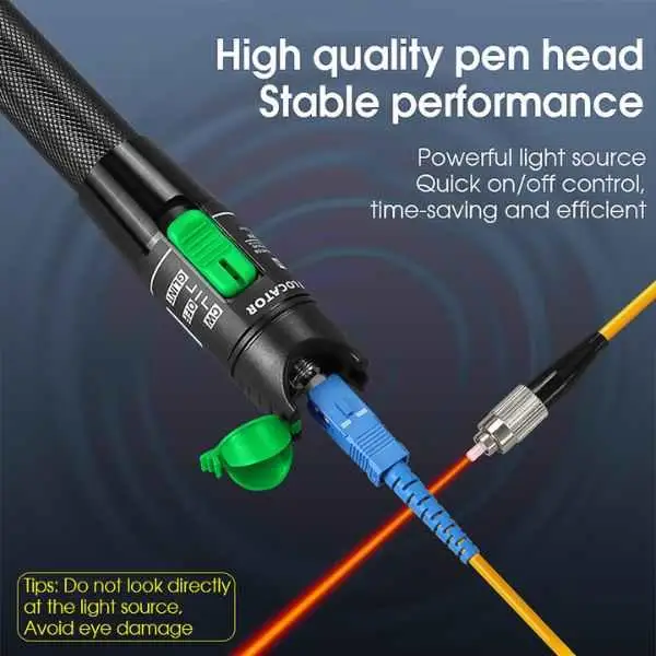 10-30mW Red Light Visual Fault Locator VFL Fiber Optic Test Pen for FTTH Telecom Cable Fault Detection