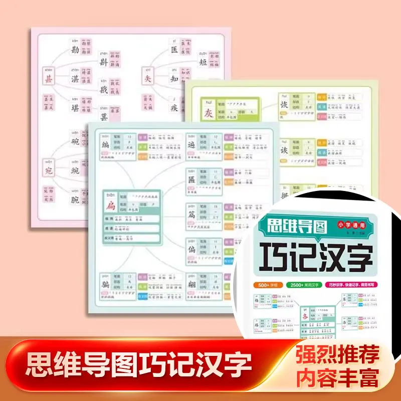 Mind Map Chinese Character Learning, Full Elementary Literacy Guide, Illustrated Character Books