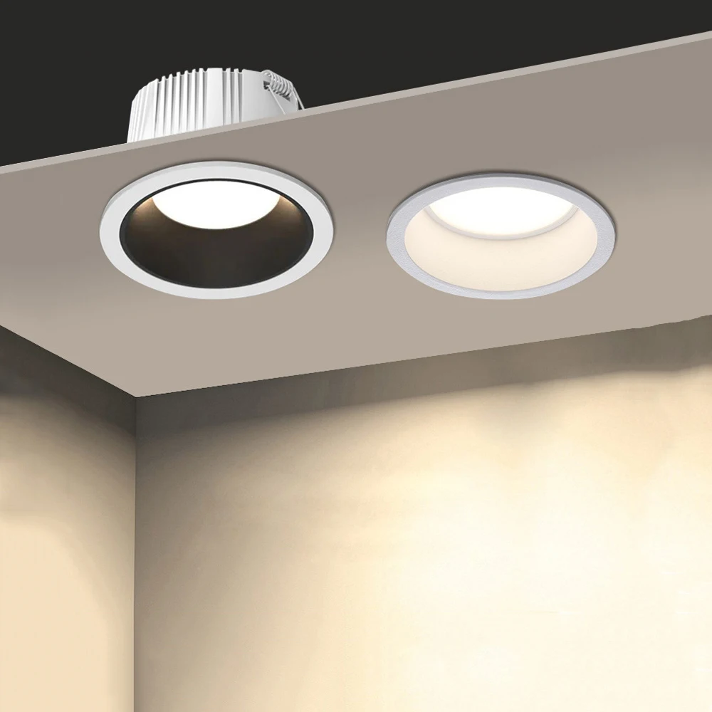 

LED Aisle Ceiling Light 3"4"5"6" Anti-glare Spotlight 10W/12W/15W/18W/24W/30W High CRI Embedded Lamp Fixture Recessed Lighting