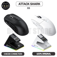 Attack Shark X6 Gamer Mouse With Charging Dock 3Mode USB/2.4G/Bluetooth Wireless Mouse PAW3395 Sensor Esports Gaming Mice Gifts