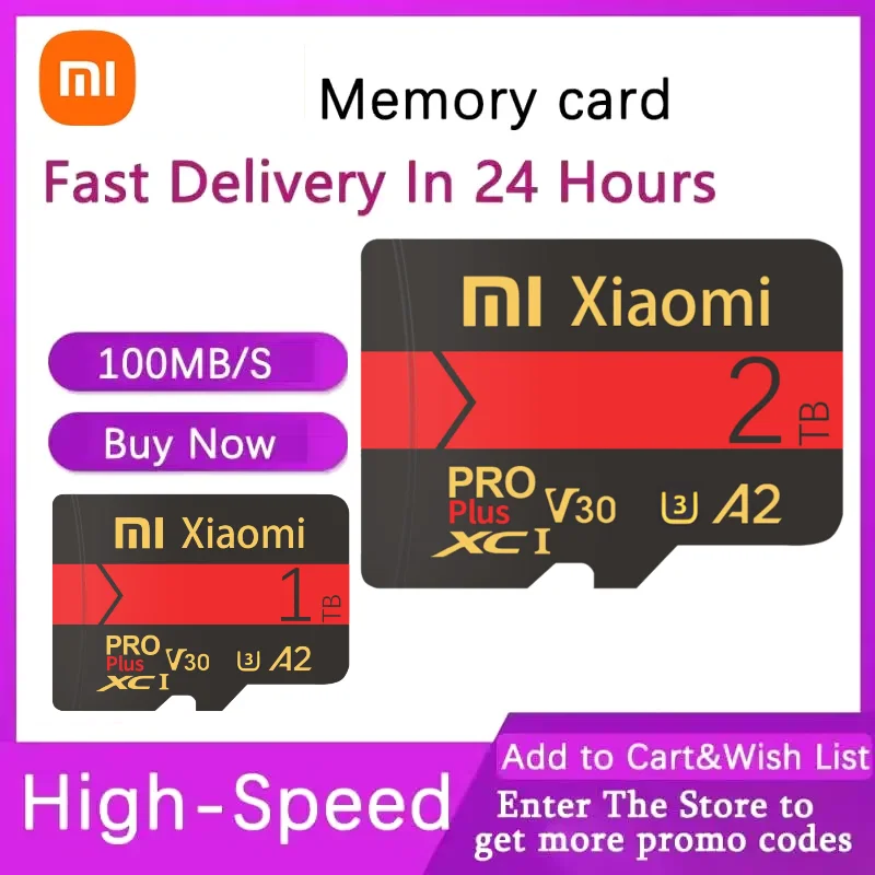 Xiaomi Original 2TB SD/TF Flash Memory Card 128GB Class10 Micro TF SD Card 512GB SD Memory Card 256GB For Phones Drone Camera