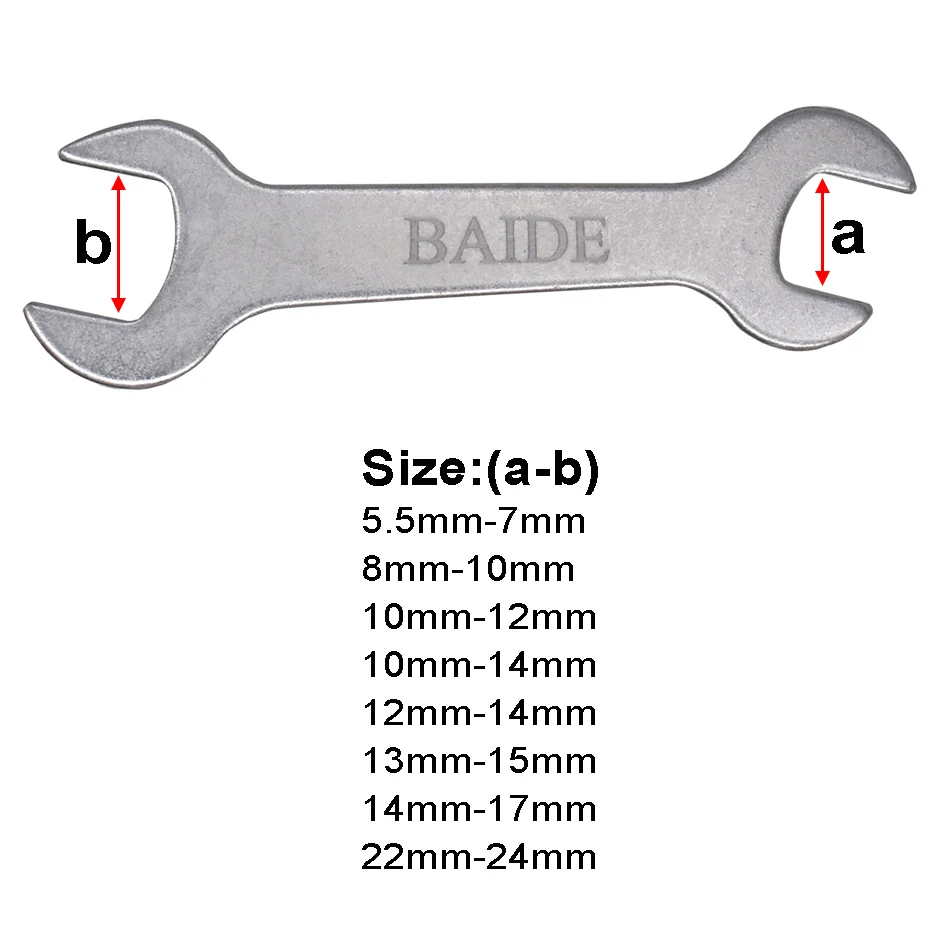 BAIDE Spanners Flat Head Screw Single Open Ended Wrench Mill Collet Bicycle Tool 500pcs/lot