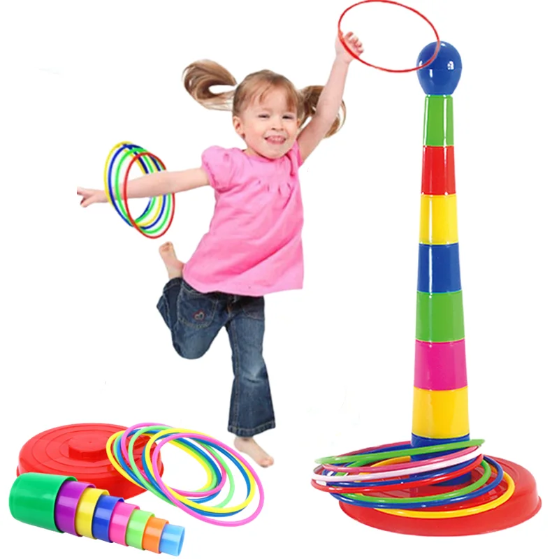 

Colorful Plastic Sport Ring Toss Game Kids Throwing Rings Toys Indoor Outdoor Ferrule Stacked Layers Games Birthday Gift