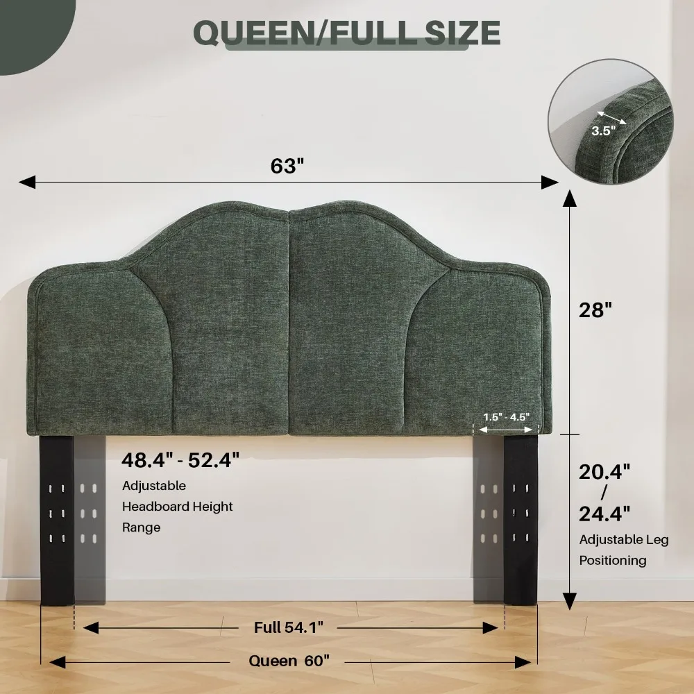 Queen Size Headboard Only Upgraded One-Piece Upholstered Headboard