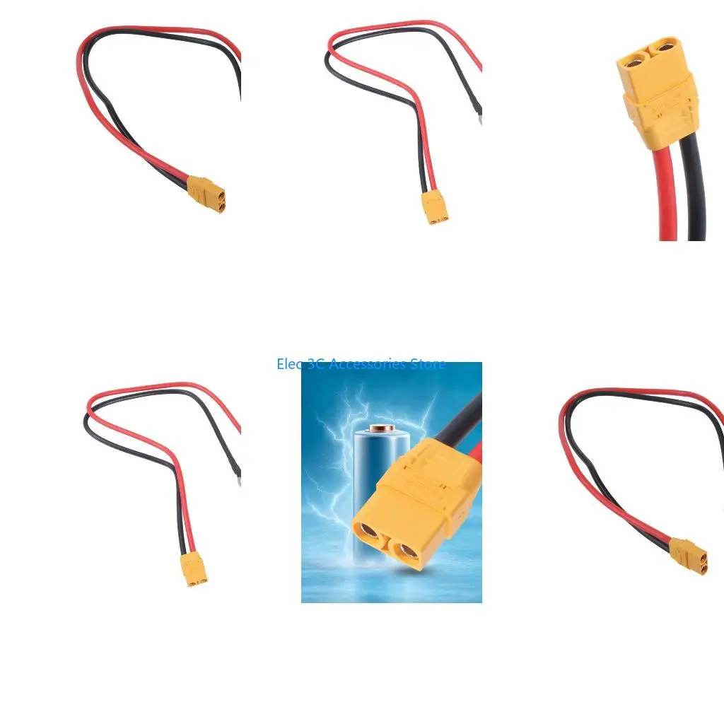 Y51A Flexible Highly temperature Resistant XT90 To O Rings Terminal Cable 10AWG Wire For FPV Racing Emergency Batteries