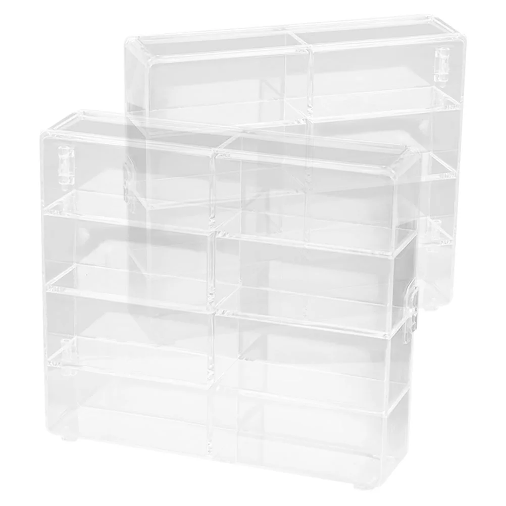 2 Pcs Storage Box Display Stand Museum Showcase Wall-mounted Cars Rotating Model Riser Platform Console