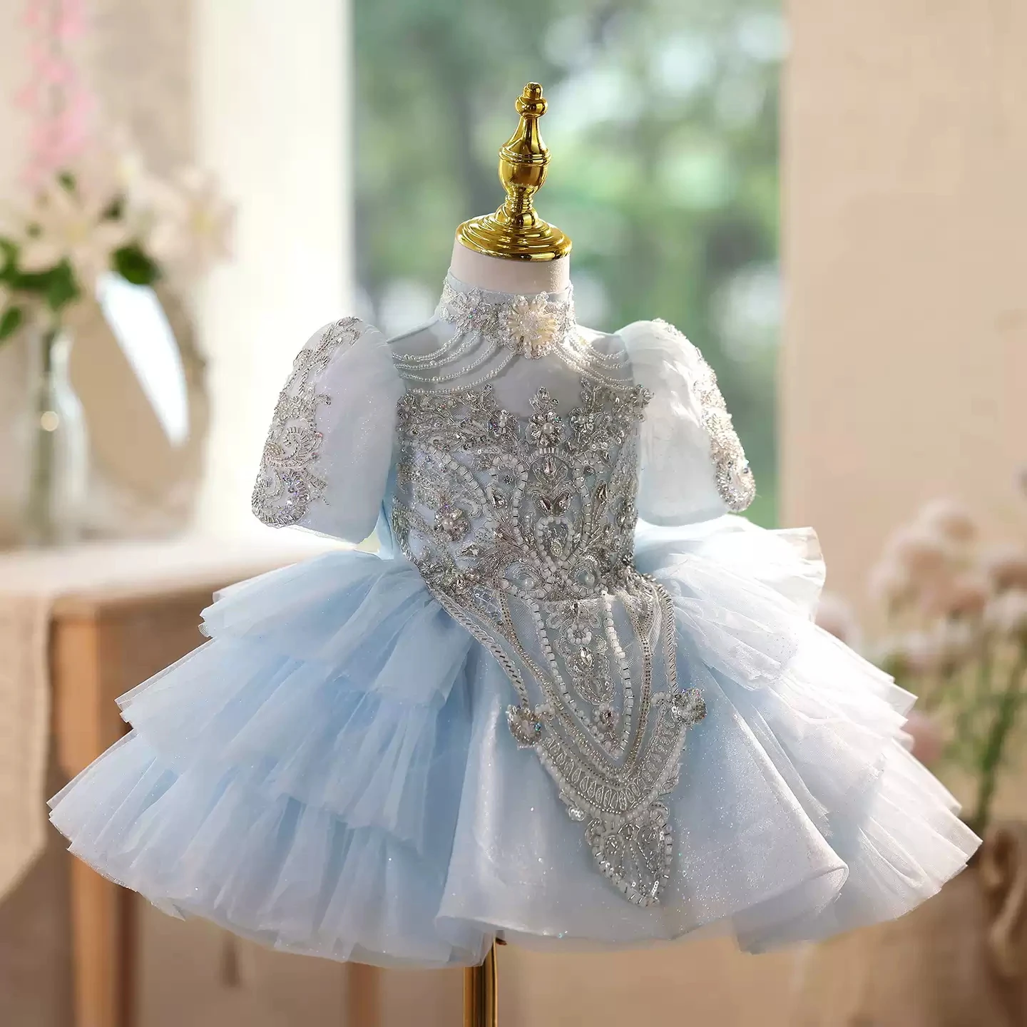 KLFLGD Toddler Baby Girl Dress High-End Address Dance Dress One Year Old Birthday Party Laundry Dress Baby Dress