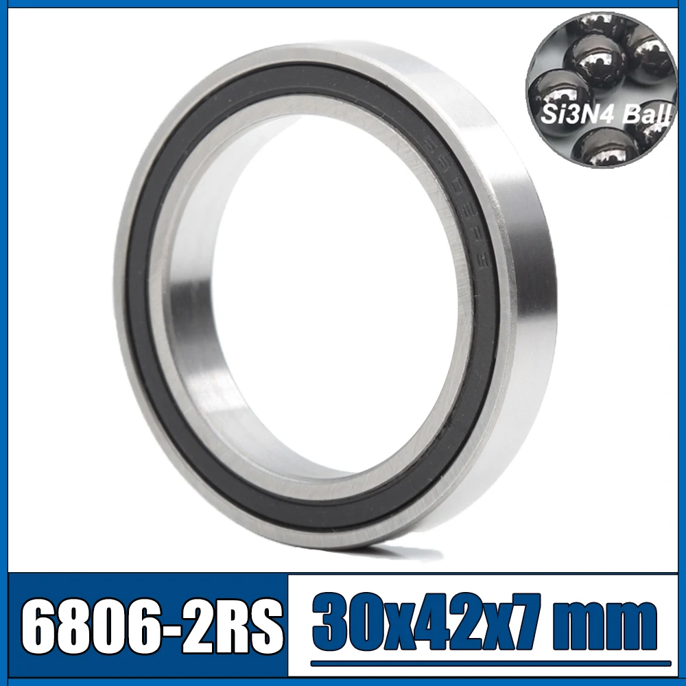 

6806 Hybrid Ceramic Bearing 30x42x7 mm ABEC-1 ( 1 PC ) Bicycle Bottom Brackets & Spares 6806RS Si3N4 Ball Bearings