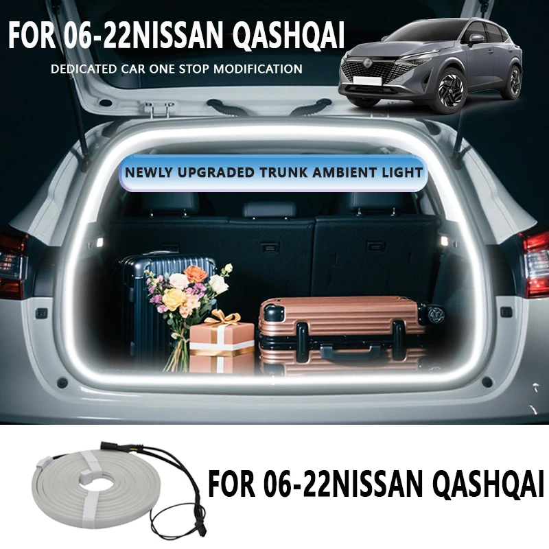 

ДЛЯ 06-22 NISSAN QASHQAI задний багажник, светодиодные полосы, полосы для внутренней декоративной лампы багажника, атмосферный светильник для багажа