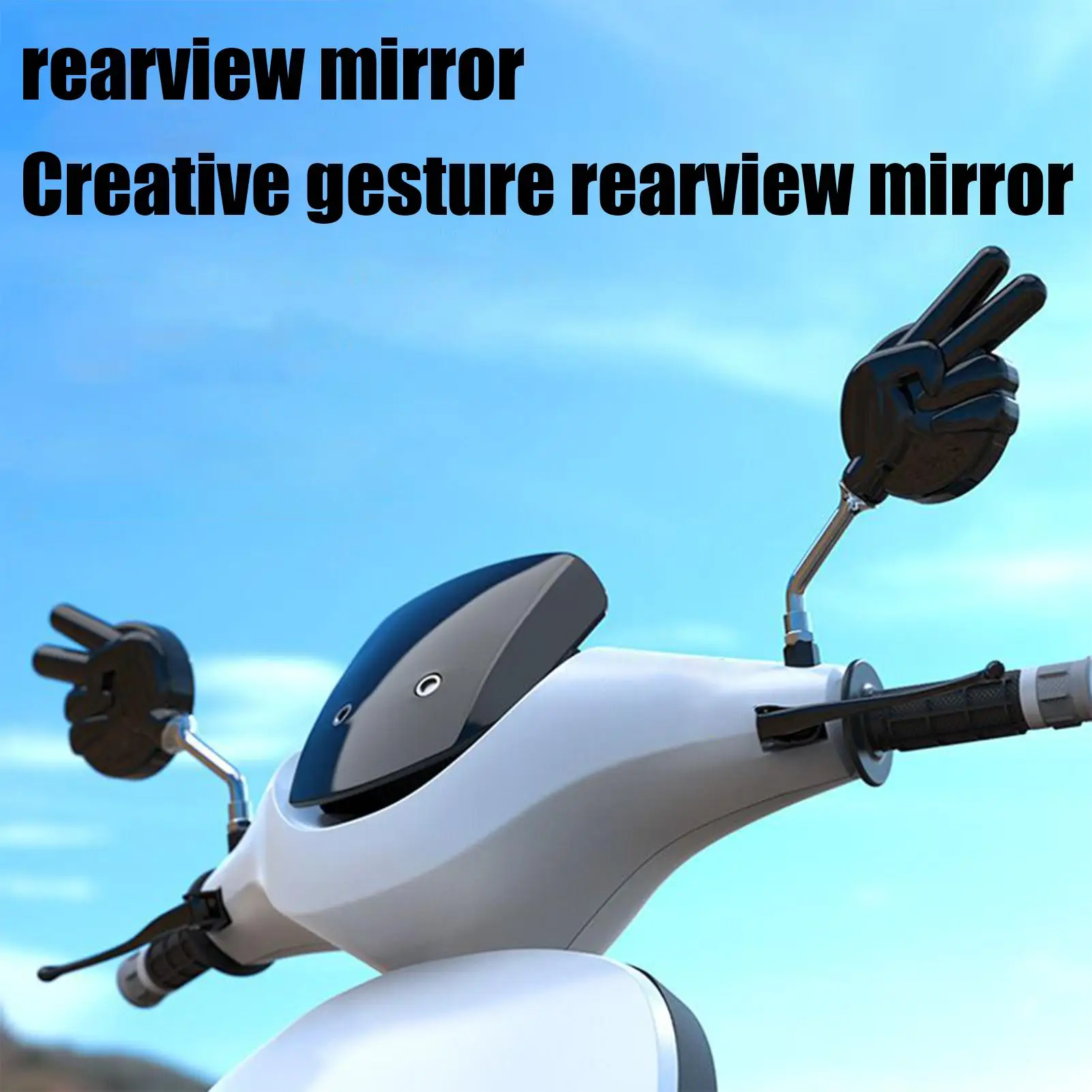 

Motorcycle Mirrors for Handlebars 2 Pieces Long Stem Rearview Mirrors Left and Right Anti-Glare High Definition Scissor Gesture
