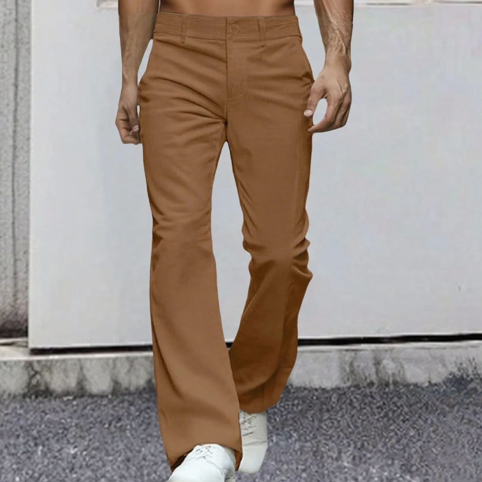 

Men's Flared Vintage Skinny Pants Casual Pants Corduroy Flares Trousers Male Bell-bottom Trousers Trendy Classic Pants