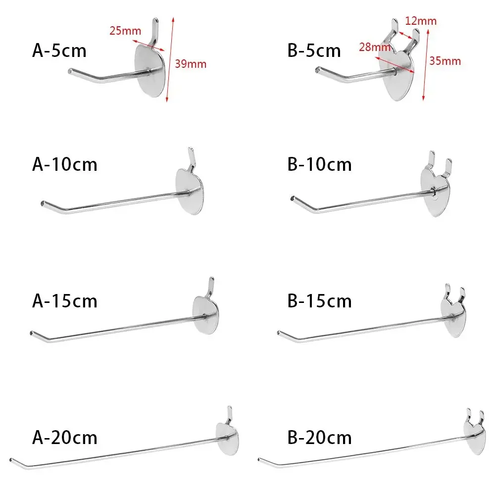 Picture 7: 5Pcs Convenient Durable Hang Fits Panel Perforated Retail Shop Peg Goods Shelf Display Hooks Storage Racks