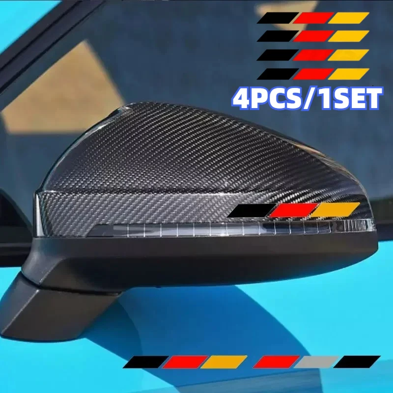 4PCS/1SET Car Stickers Three-Color Rearview Mirror Scratched Car Stickers Italian German French Reversing Mirror Stickers