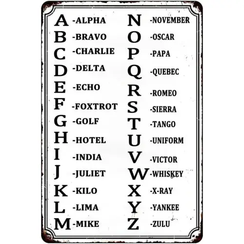 12x8 Vintage Alphabet Poster Metal Tin Signs Classrooms Office Room Wall Decor sign