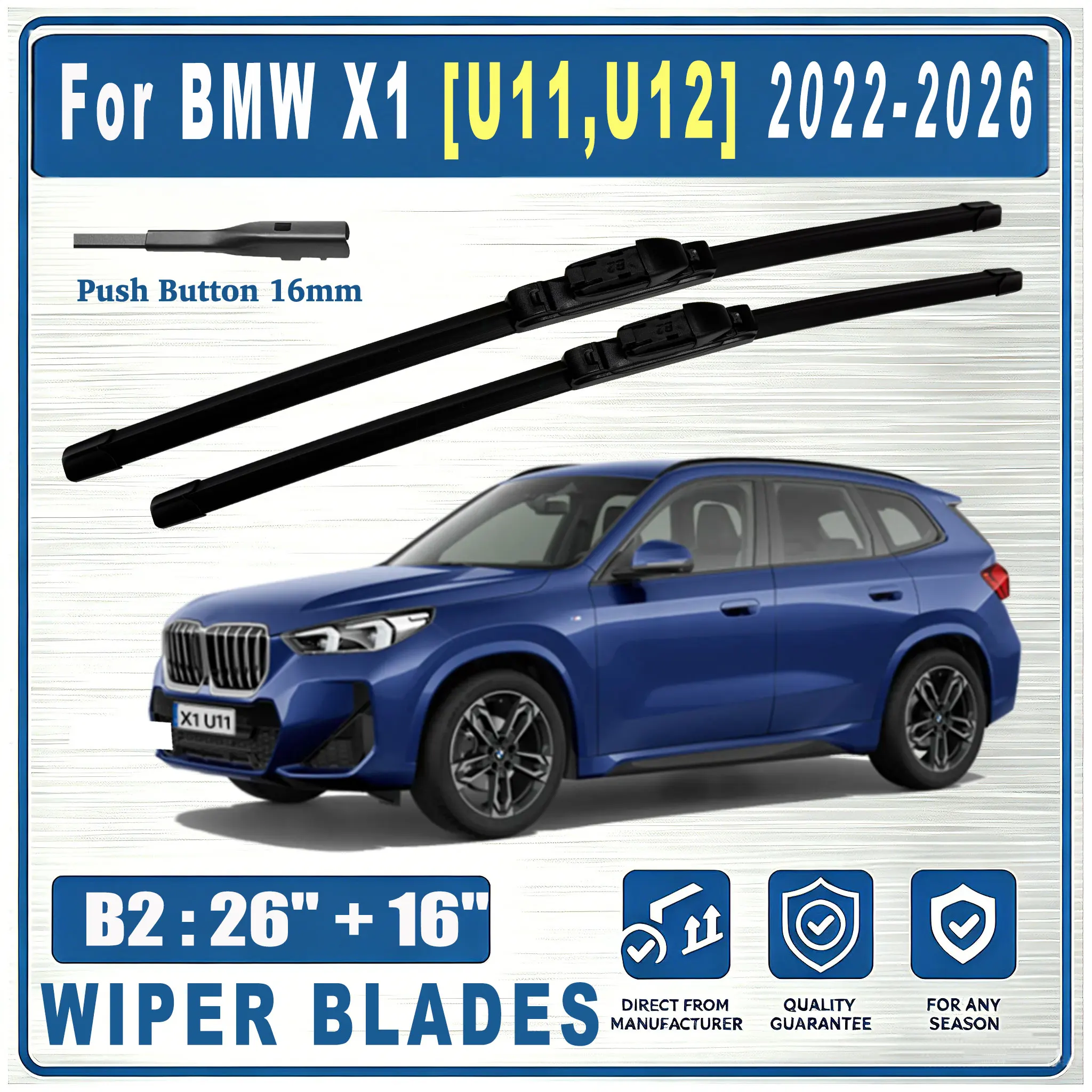 For BMW X1 U11,U12 2022 2023 2024 2025 2026 Front B2 26