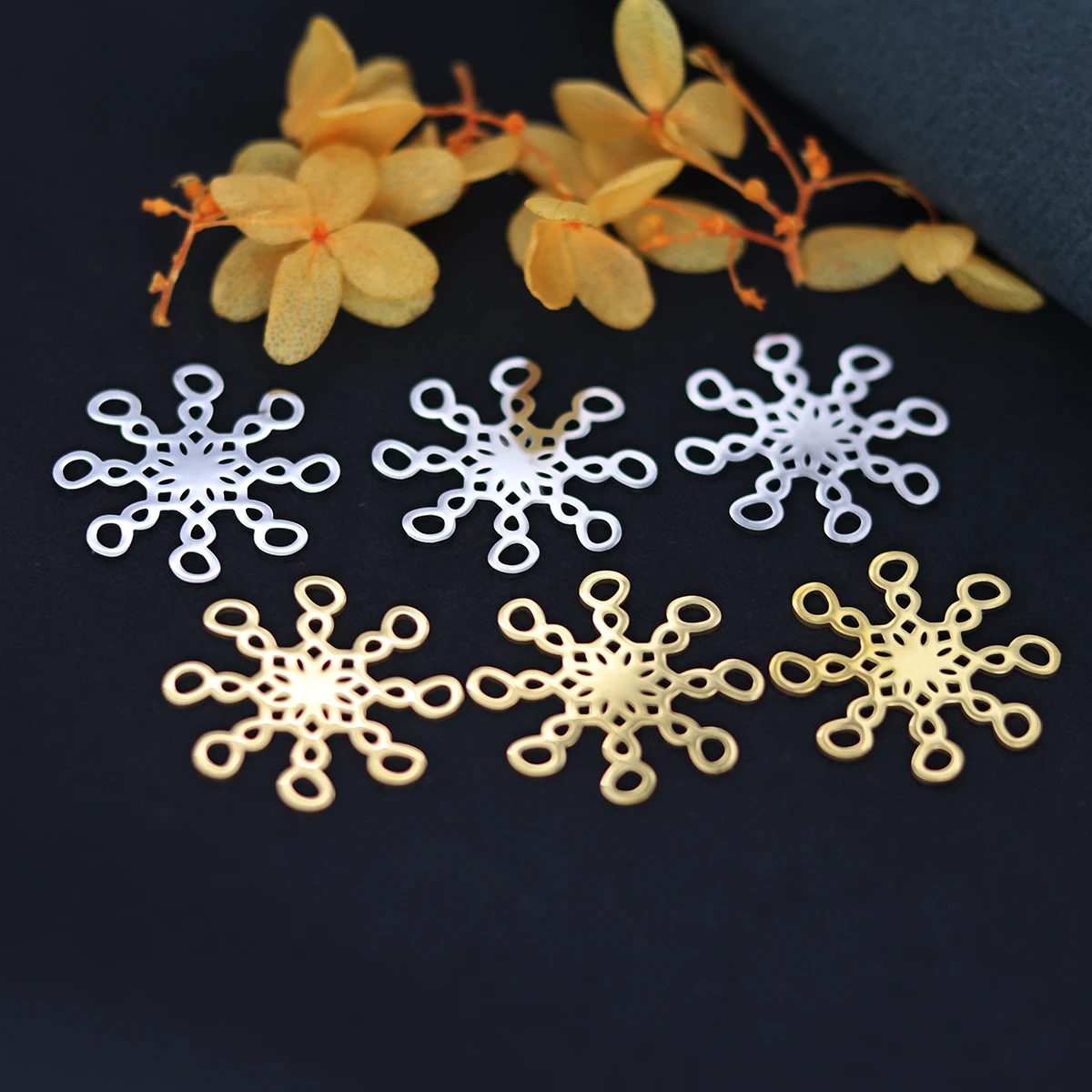 3pcs Stainless Steel Charms For Jewelry Making Abstract Viral Virus Flower Pendant DIY Necklace Earrings Wholesale