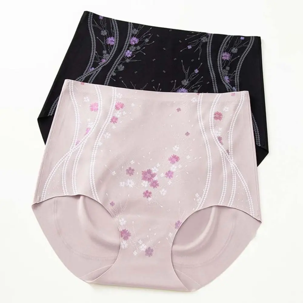 

High Waist Postpartum Body Shaper Flowers Shapewear Butt Lifter Briefs Large Size Belly Contracting Seamless Underpants