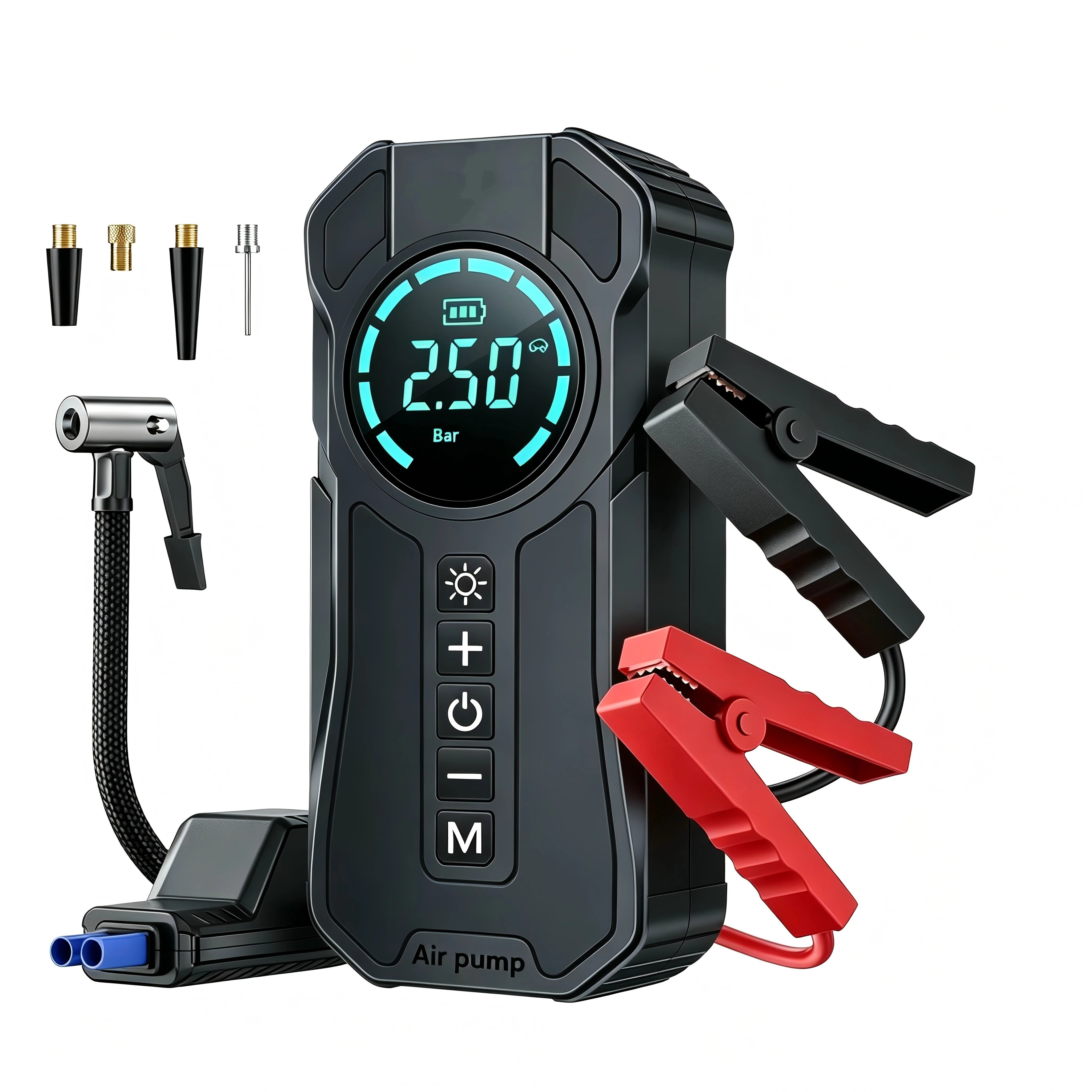 2000A arrancador batería coche Car Jump Starter With Air Compressor 12V Portable Power Station Tire Inflator Car Electronic Acce