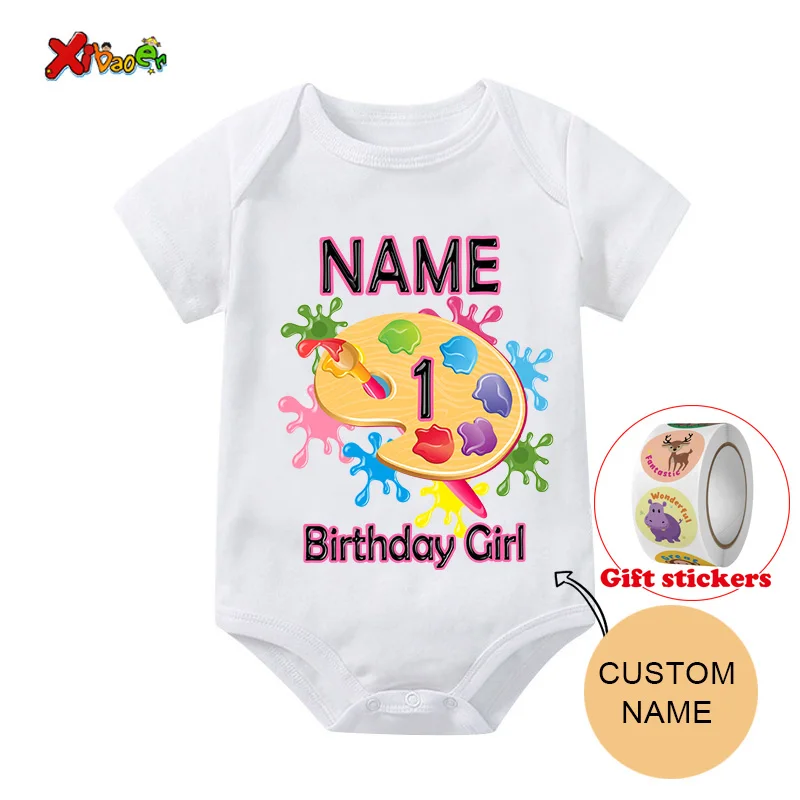 Family T Shirt Kids Birthday Personalized Name T Shirts Family Matching Outfits Boy Girl T-shirt Give Away Children's Stickers