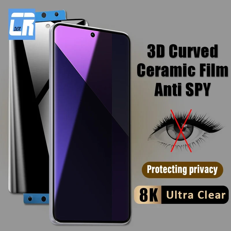 

Full Curved Anti Spy Ceramic Film for Xiaomi Redmi Note 13 Pro Plus Screen Protector for 14 Ultra 12 13 Lite 11 12X 12S no glass