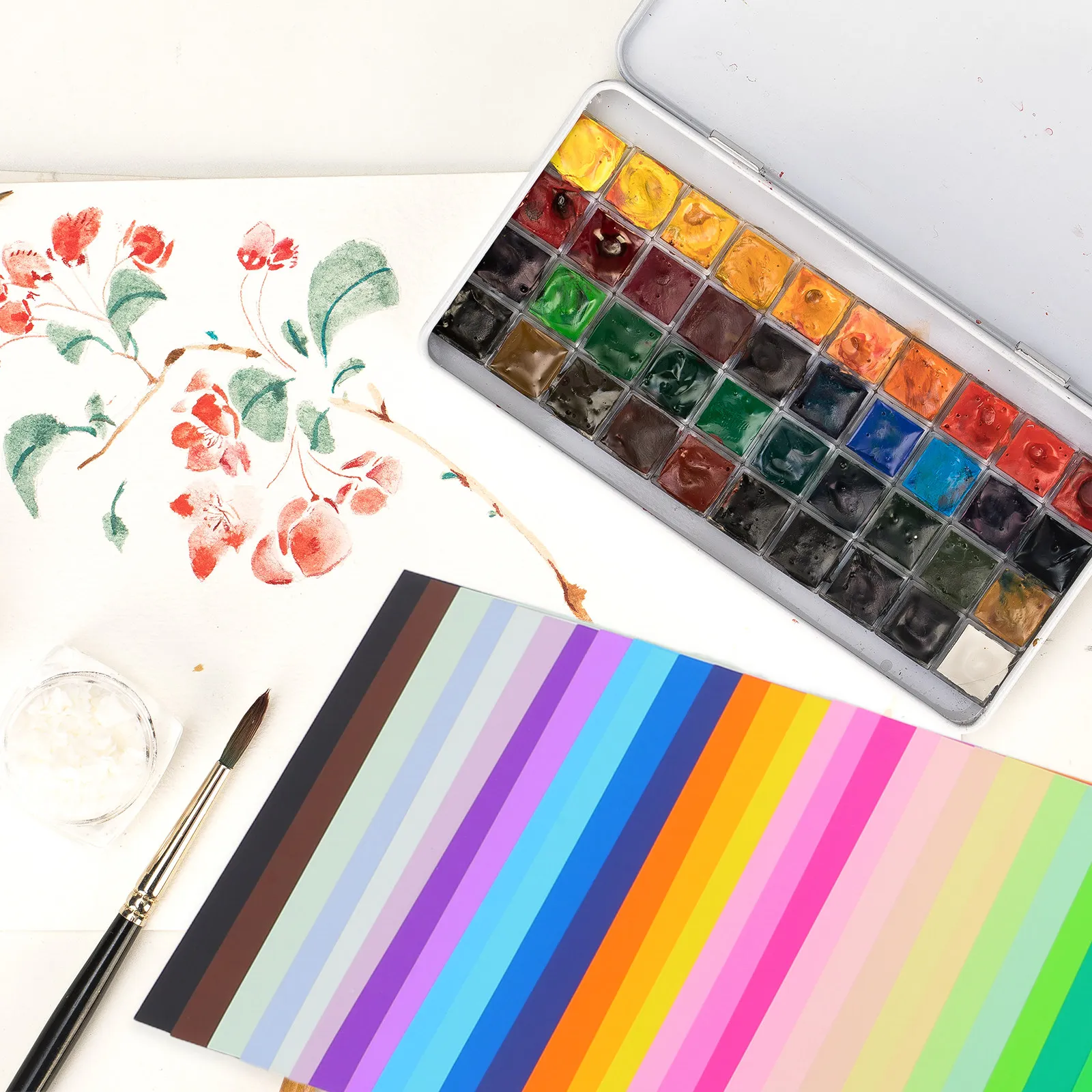 60Pcs Colored Cardstock Paper Bulk Pack Vibrant Assorted Colors Sturdy Smooth Heavyweight Craft Paper for Drawing Folding