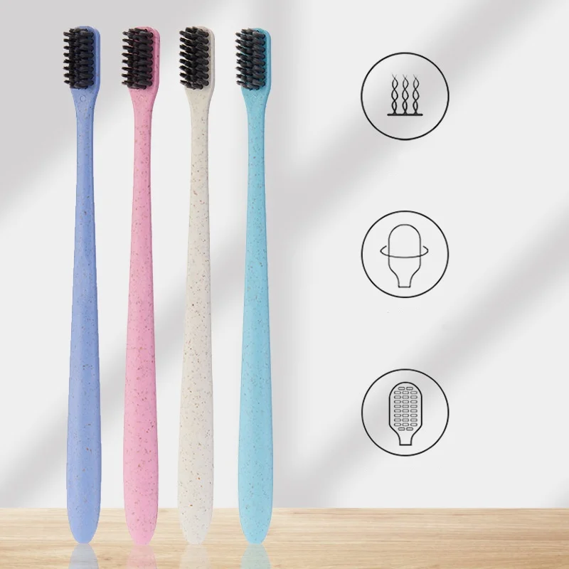 500 Pack Free logo Wheat Straw Toothbrushes with Tube Eco Friendly Recyclable Biodegradable Non Toxic Teethbrush