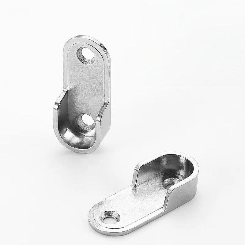 2pieces Wardrobe Clothes Tube Support Closet Rod Pole End Bracket, U Shaped Closet Bracket,Furniture Hardware Accessories