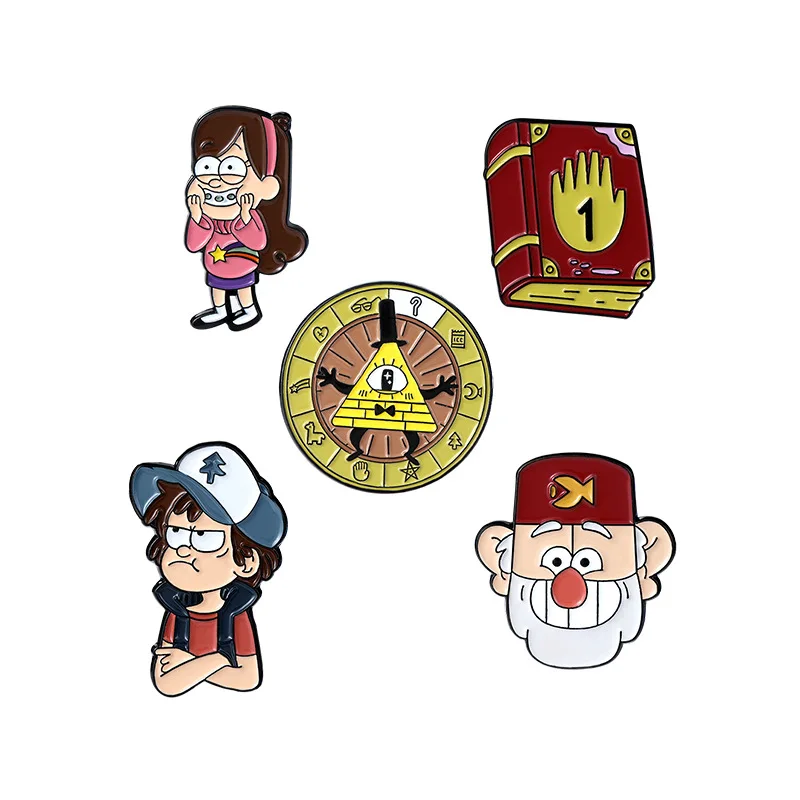 Gravity Falls Enamel Pins Cartoon Character Ideas Brooch Badge Jewelry Gift for Friends Wholesale