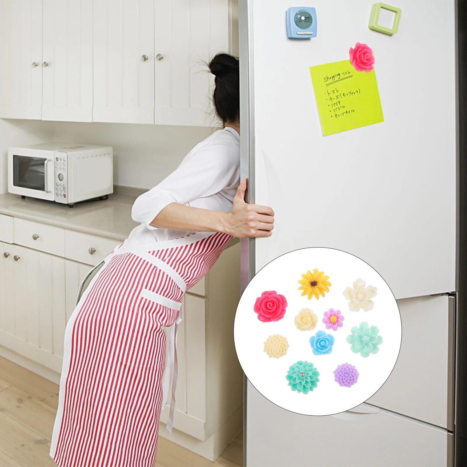 

10Pcs Refrigerator Magnet Stickers Sunflower Floral Magnetic Stickers Decorative Fridge Accessories Creative Home Decor