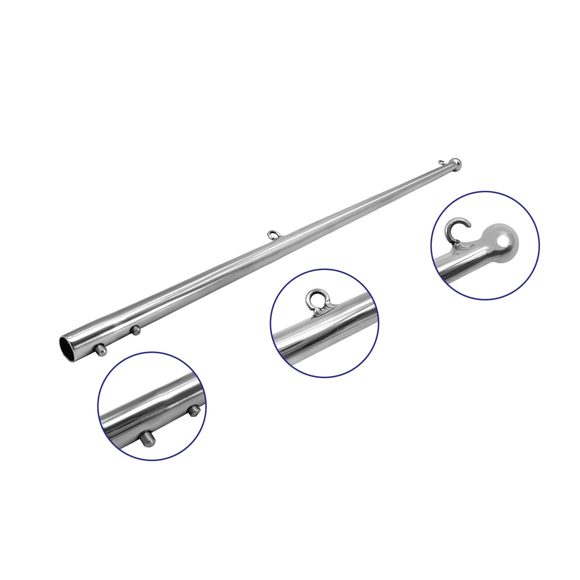 

1 Pcs Flag pole 610mm in stainless steel 304 for Marine Boat Yacht Accessory Hardware