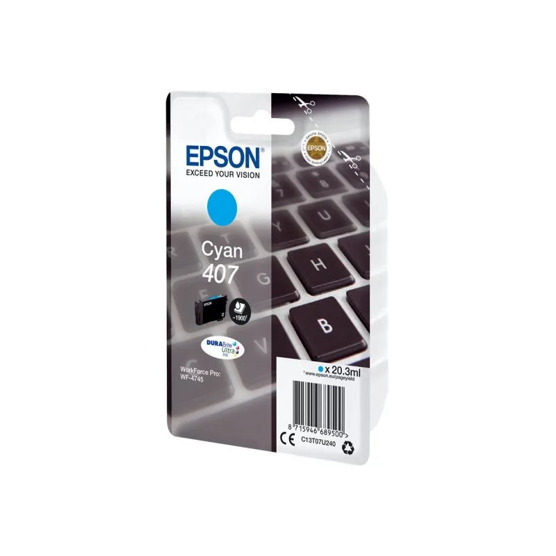 Epson 407 Cyan Original ink cartridge-C13T07U240 C13T07U240 tintasycartuchos.com