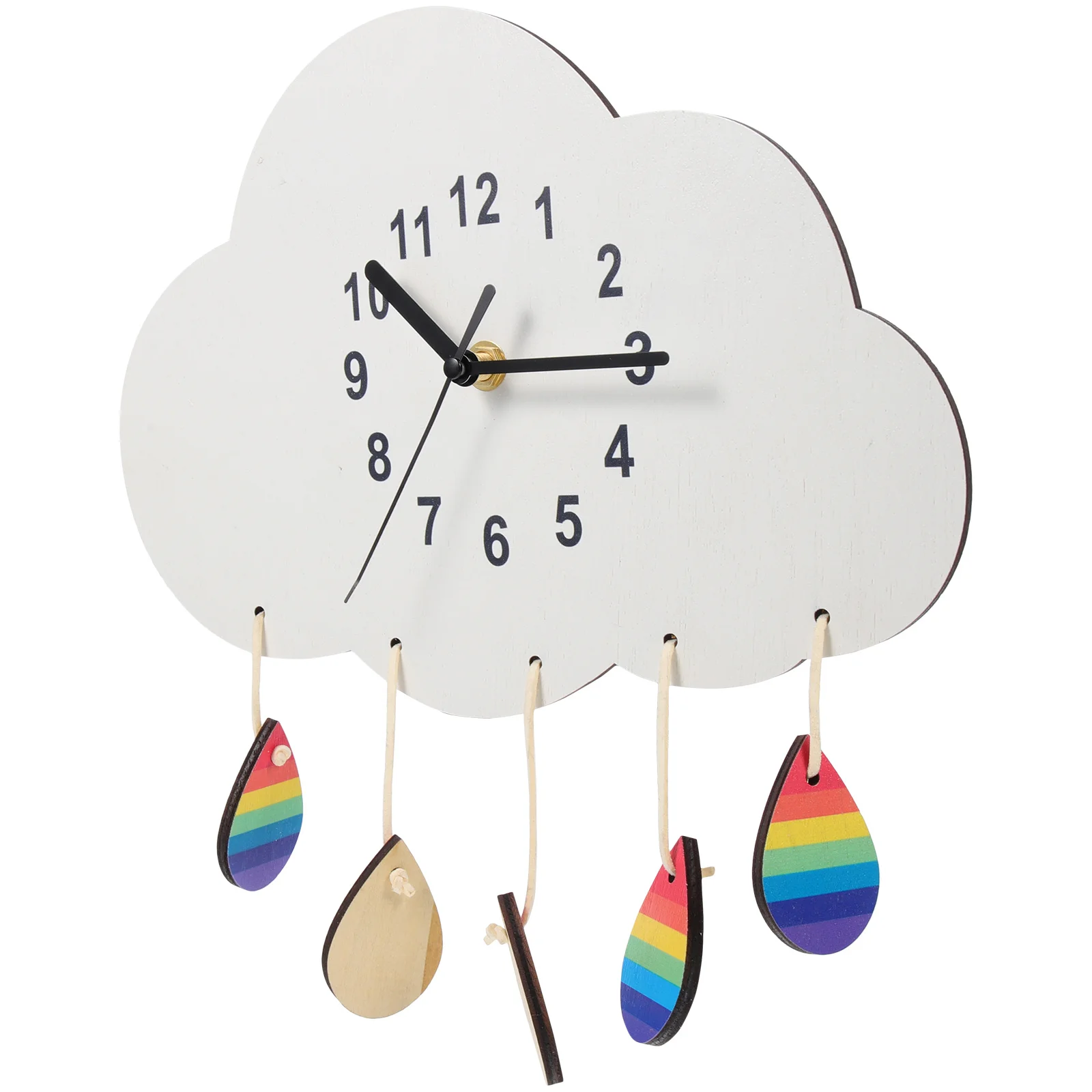 

Silent Wall Clock Operated Cloud Shaped Wood Hanging Decor for Bedroom Living Room Housewarming Gift Nordic Style Mute