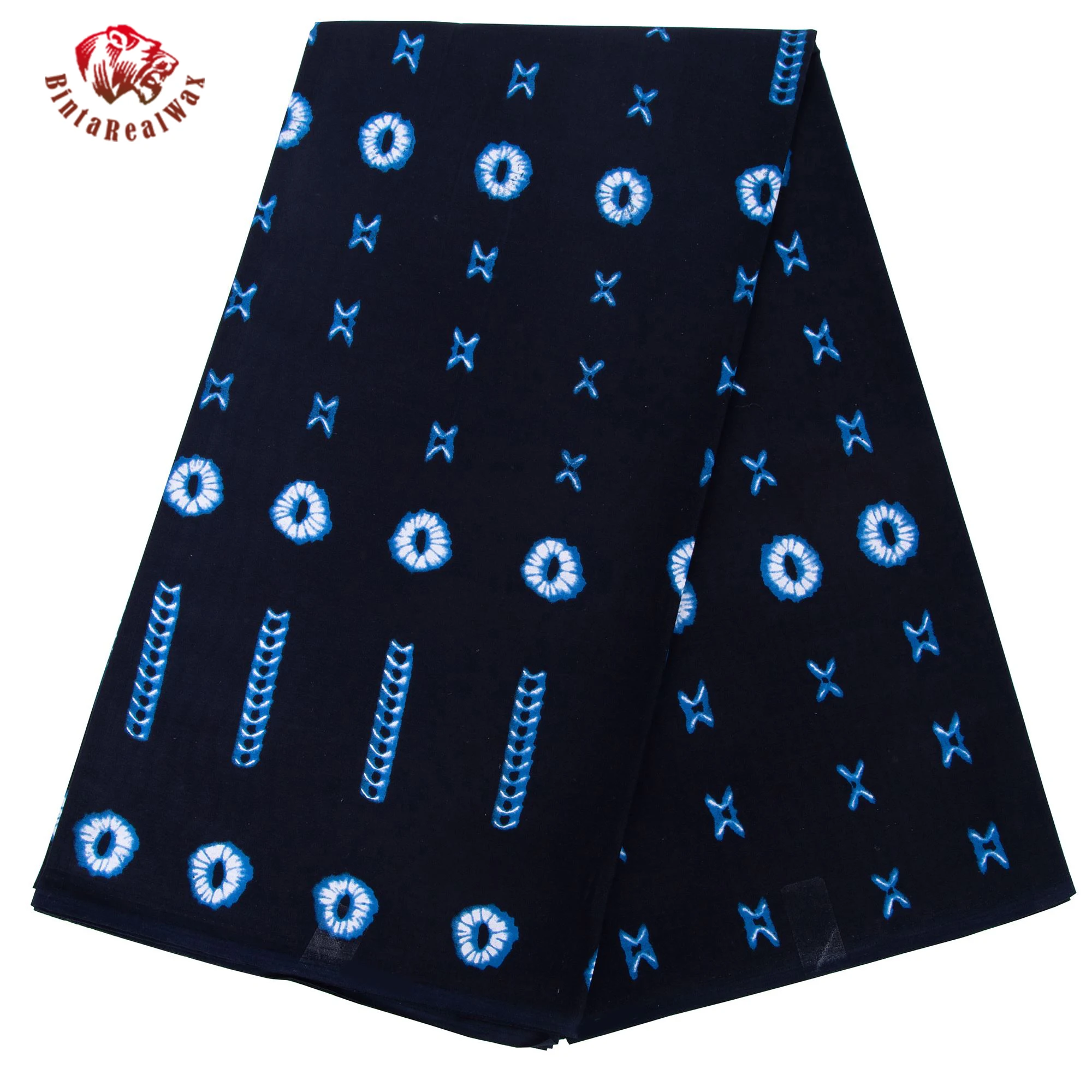 

BintaRealwax African Wax Print Fabric 100% Cotton 6 Yards Ankara Fabric for Dress Making DIY Craft 24FS1613