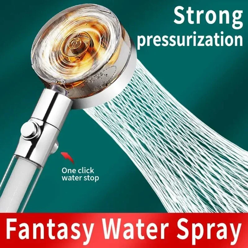 

Propeller Shower Head Rainfall High Preassure Water Saving Bathroom Shower Accessary Pressurized Nozzle Universal Adaptation