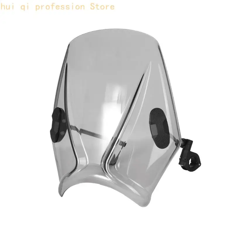 Daily Road Travel Motorrad-Windschutzscheibe, ABS-Lenker-Windabweiser mit Stangenhalterung für 22 mm 25 mm 28 mm Stangen H8WE – Detail 2