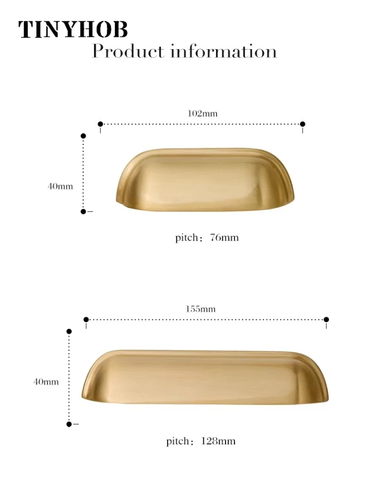 Brass Shell Cabinet Pulls,Brass Drawer Handles,Brushed Gold Cup Pulls for Kitchen Bathroom Wardrobe Dresser Furniture Hardware
