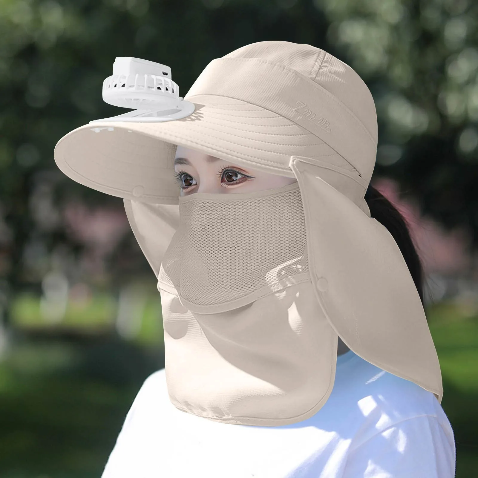 

Solar-Powered Outdoor Cooling Fan Hat - UV Protection Sun Cap for Fishing/Mountaineering, Adjustable Brim & Lightweight Design