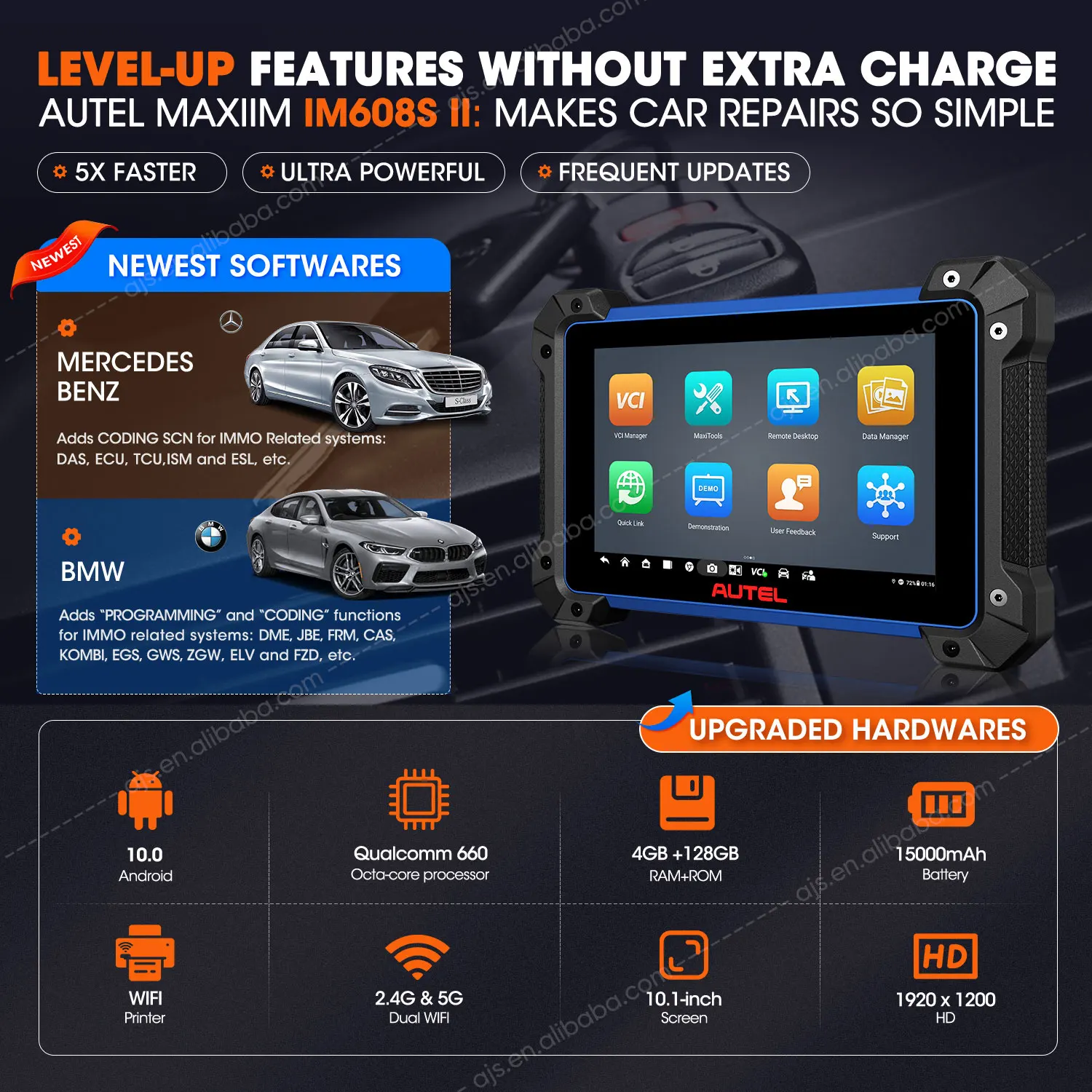 IM608S II слесарный инструмент, программатор автомобильных ключей, автомобильный сканер OBD2, алтарь MaxiIM IM608 PRO II 2 IM 608, диагностика IMMO