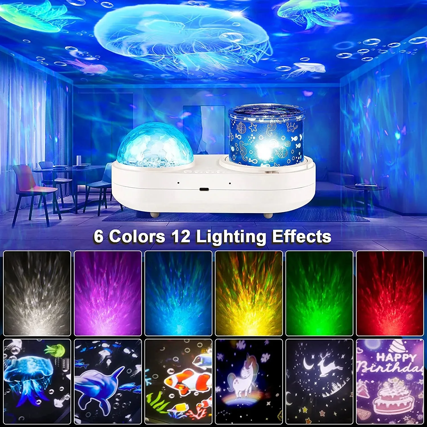 Starry projector, ocean ripple lights, starfish-shaped bedroom home decor, wedding and Christmas gift light kits