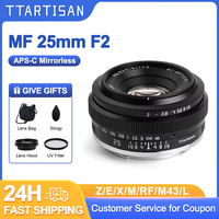 TTArtisan 25mm F2 MF Mirrorless Camera Lens for Nikon Z Sony E Fujifilm XF Panasonic Olympus M43 xt10 xt3 xt5 a6400 a6300 a7c