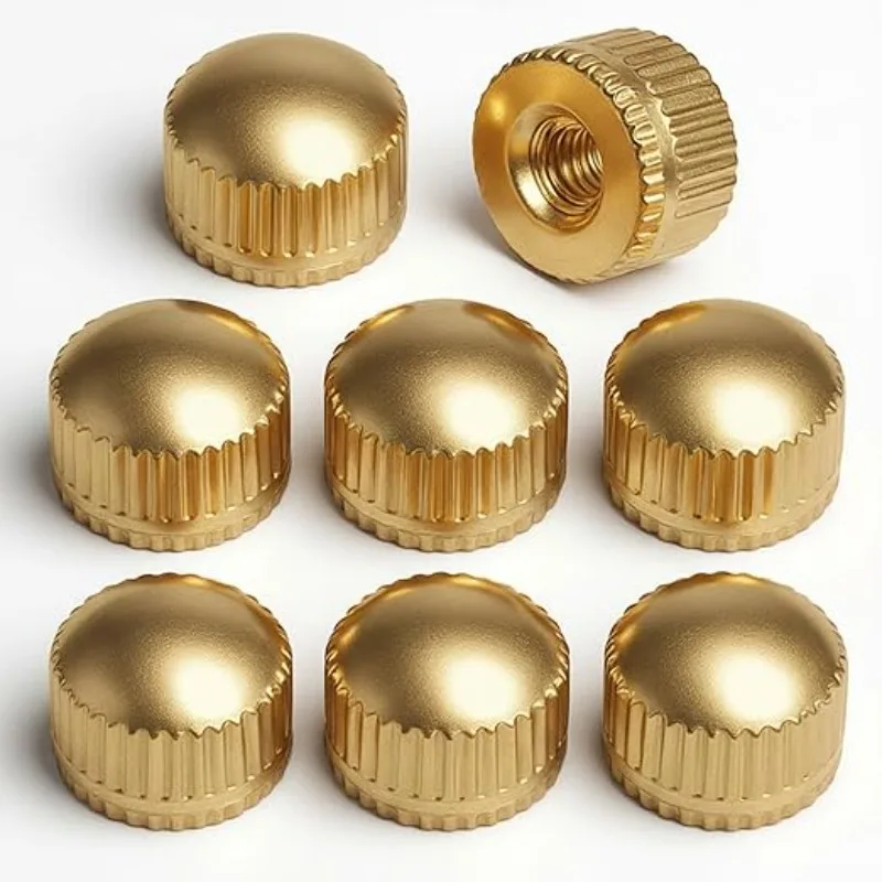 8pcs M4/M5/M6 Screw Caps Threaded Cap Nuts for Light Fixture,Ceiling Light Copper Screw for Lamp Shade Nut Replacement Parts