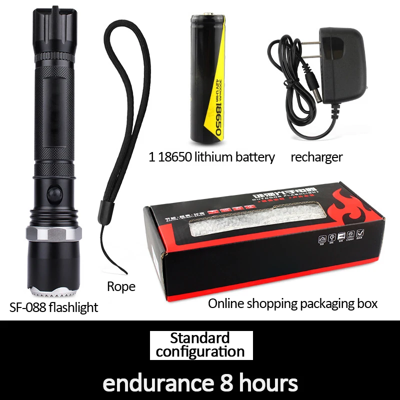 Mini LED flashlight rechargeable mini self-defense outdoor riding emergency self-rescue can be ignited large function long life