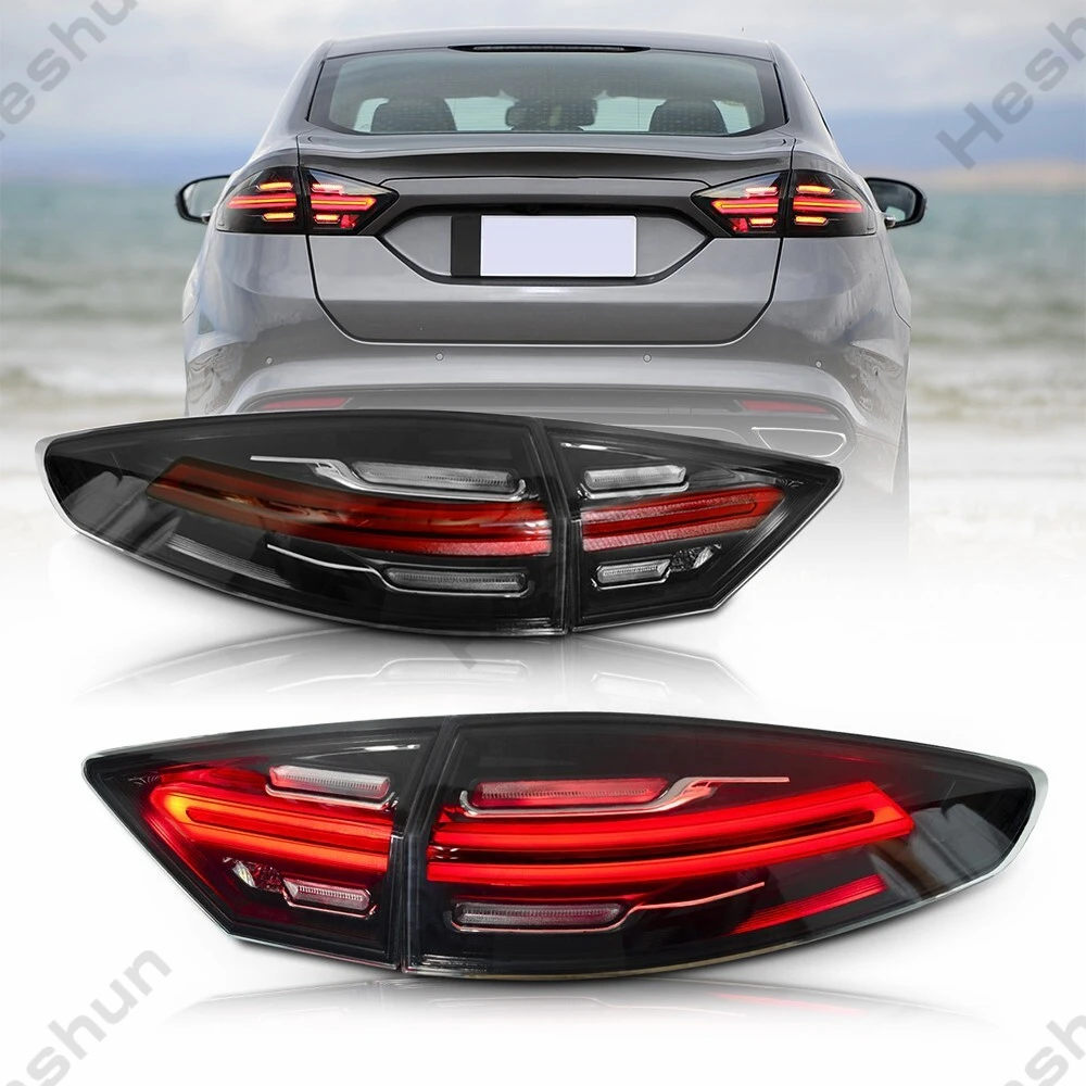 Pair Full LED Taillights For Ford Mondeo MK5 Fusion Sedan 2013 2014 2015 2016 Taillamp Rear Lamp Brake Fog Turn Signal DRL Light