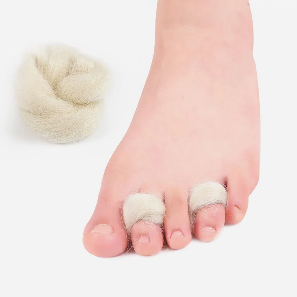 6 ชิ้นขนสัตว์ Toe Separator ป้องกัน Lambs Pad นุ่มกันกระแทกนุ่ม Breathable สําหรับนิ้วเท้าป้องกันแรงเสียดทานครอบคลุม